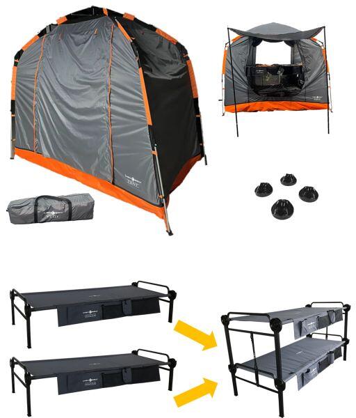 Disc-O-Bed Basic Single XLT Feldbett Bundle mit Zelt, 2 Personen bei Camping Wagner Campingzubehör