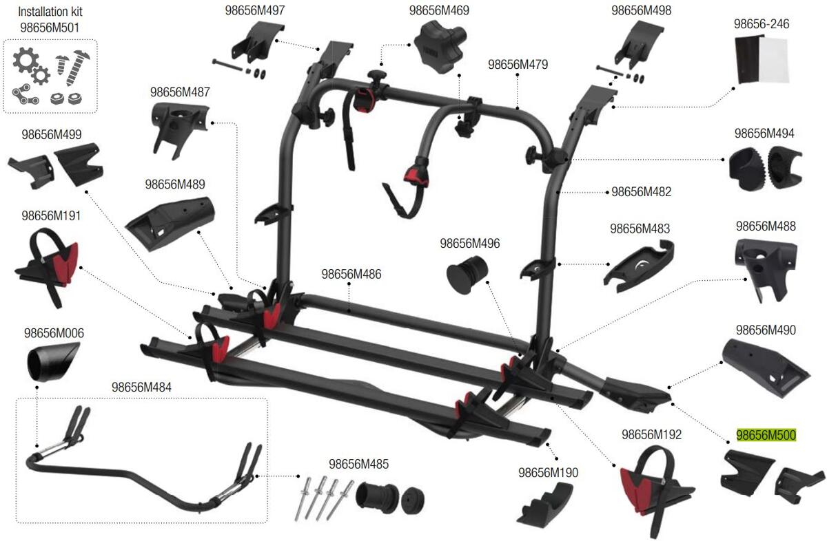 Halterung unten rechts- Fiamma Ersatzteil-Nr. 98656M490 - für  