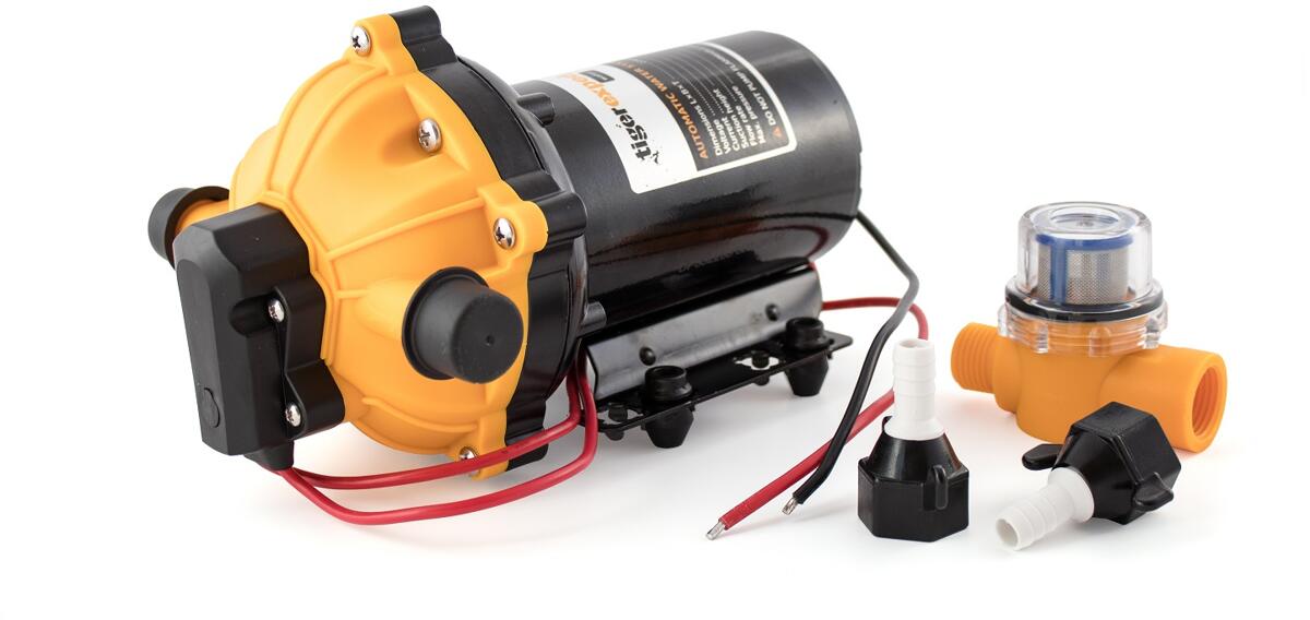 tigerexped Druckwasserpumpe mit Bypass, 18L/min, 4bar, für 24V