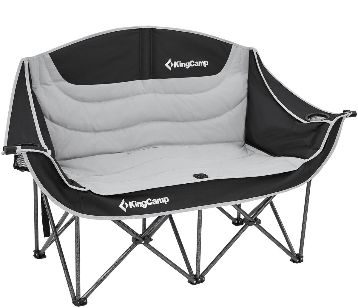 KingCamp Duo Deluxe Faltsofa, schwarz/hellgrau