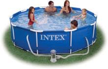 Intex Metal Frame Pool, rund, blau, 305x76cm, inkl. Filterpumpe 12V