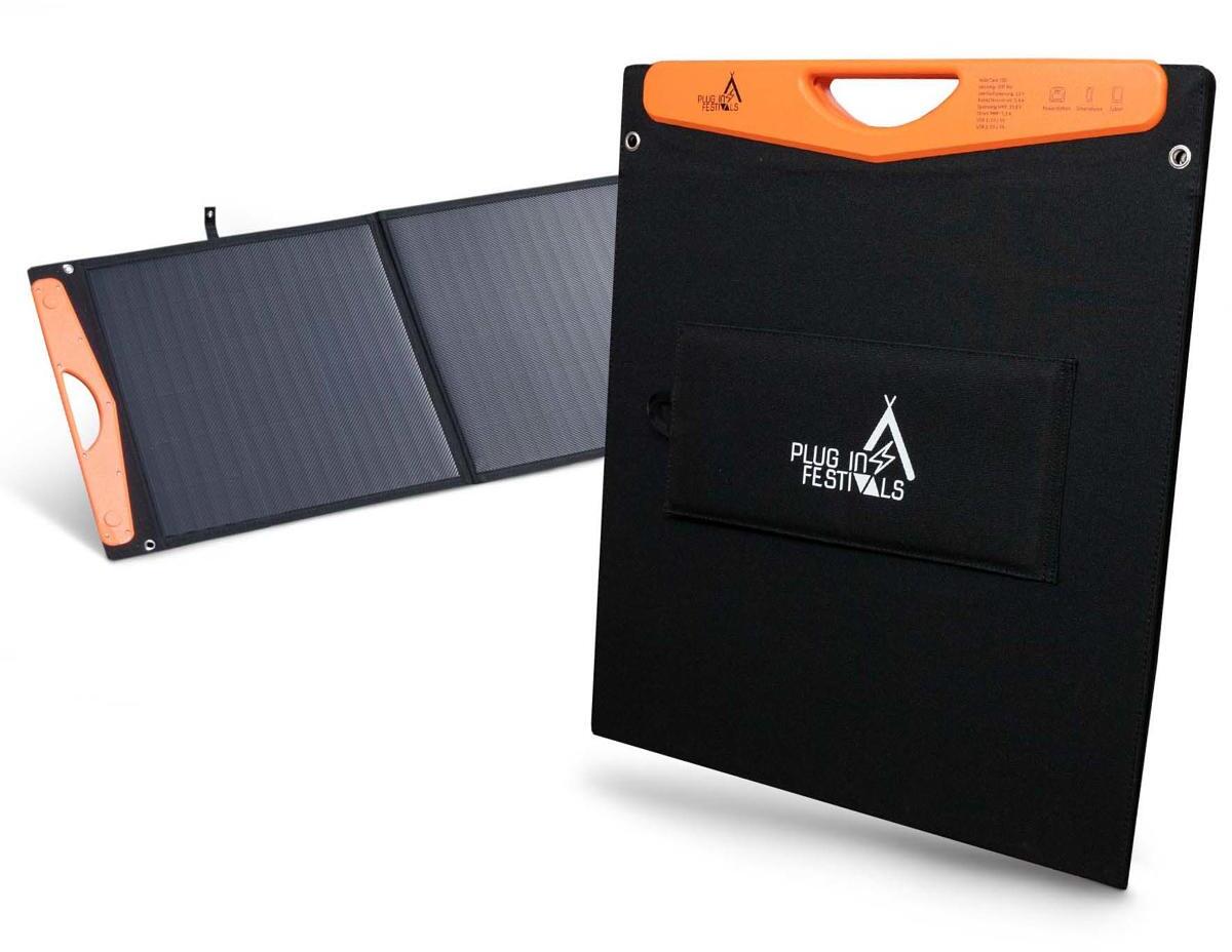 Plug-in Festivals SolarPanel Solartasche bei Camping Wagner