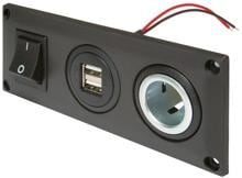 Pro Car Einbausteckdose, mit USB-A und Powersteckdose, schaltbar
