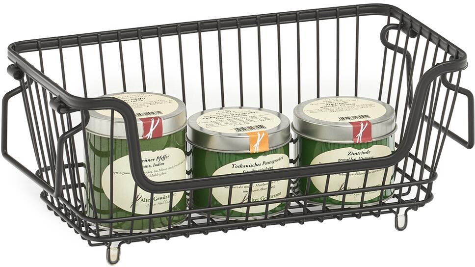 Zeller Vorratskorb, schwarz, 32x16,5x14,5cm