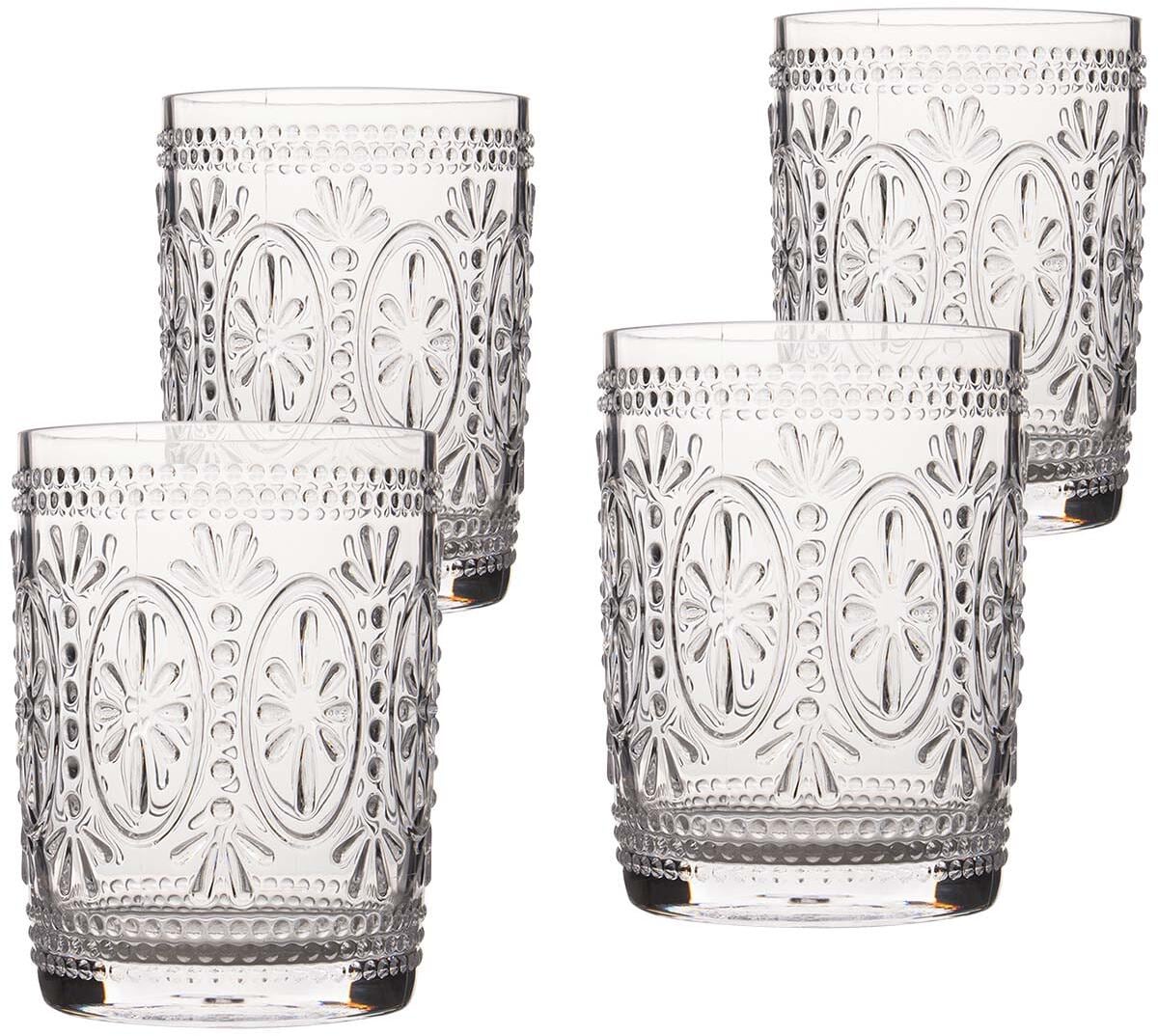 Bo-Camp Sicilian Glas, Kunststoff, Wasserglas, 450ml, 4-teilig