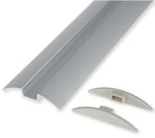 Carbest Aluminiumprofil-Set halbrund für LED-Flexbänder, 1,5m, satiniert