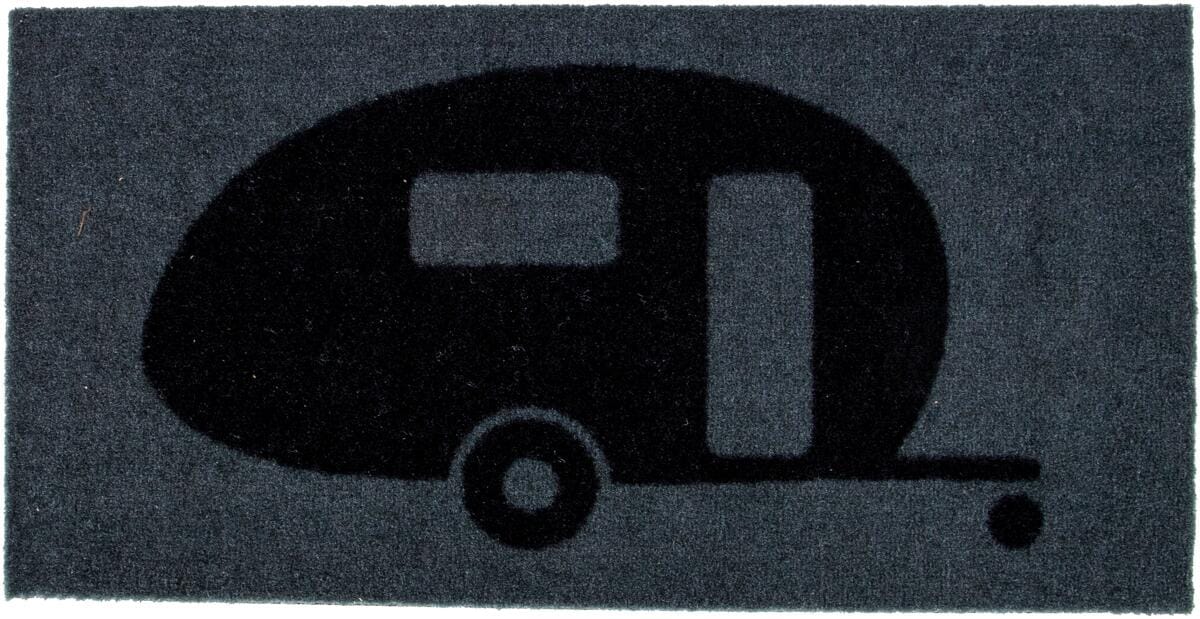 Bo-Camp Fußmatte mit Druck, 25x50cm, Grau, Caravan