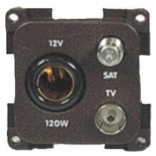 Inprojal System 10.000 Kombisteckdose, 12V/TV/SAT, braun