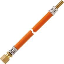 GOK Schlauchleitung Gas PS10bar, RVS8 x RST8, 800mm, MS, orange