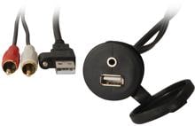 USB/AUX-Verlängerung 2 m mit Einbaubuchse