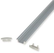 Carbest Winkel-Aluminiumprofil-Set (flach) für LED-Flexbänder, 1,5m