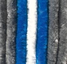 Arisol Chenille Flauschvorhang, 100x200cm, grau/blau/weiß, ideal für Vorzelte/Balkone