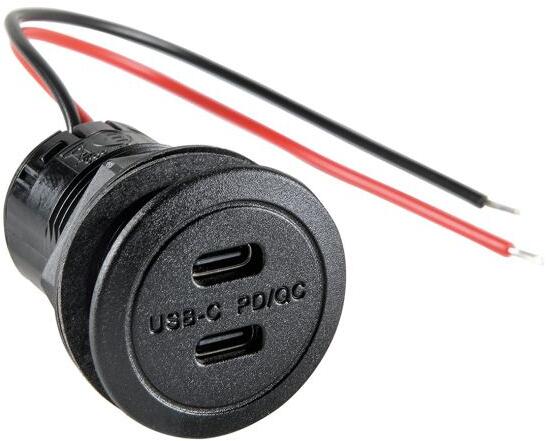 Pro Car USB-C Einbausteckdose, 12-24V, 30W, schwarz