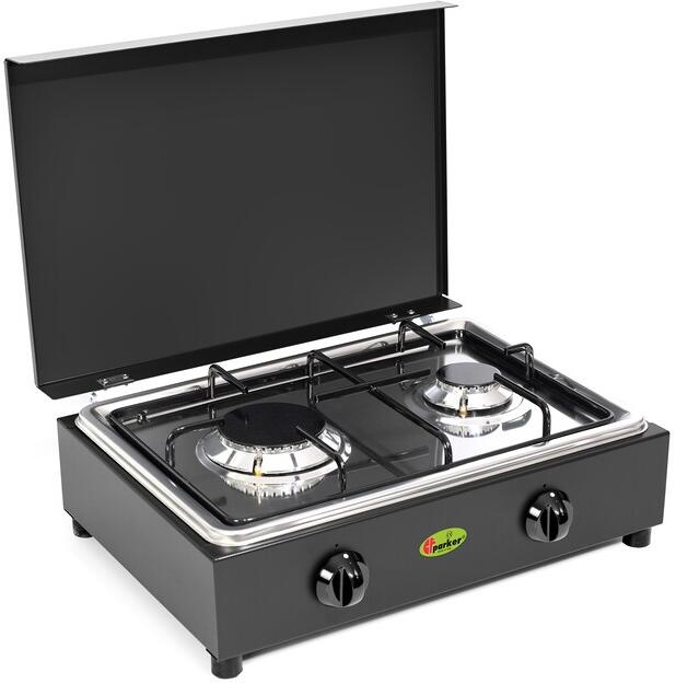 CF Parker Gaskocher, 2-flammig, schwarz