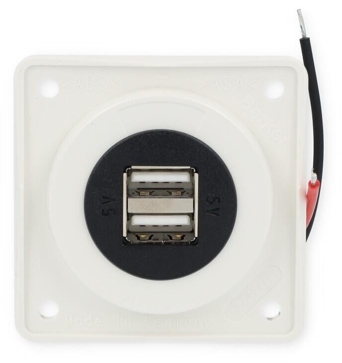 Berker Integro Flow/Pure Doppel USB-Ladesteckdose, 12V, polarweiß