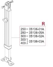Stützfuß rechts für 2,8m Markisenlänge - Fiamma Ersatzteil Nr. 05106-05A - passend zu Fiamma F45 i / Ti