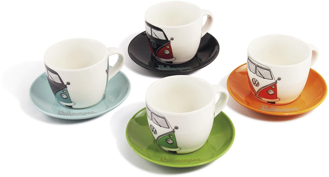VW Collection VW T1 Espressotassen mit Unterteller, 4er-Set