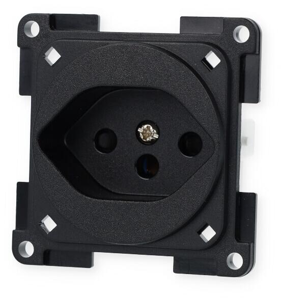 Inprojal System 20.000 Steckdose für Schweizer Norm, 250V, schwarz