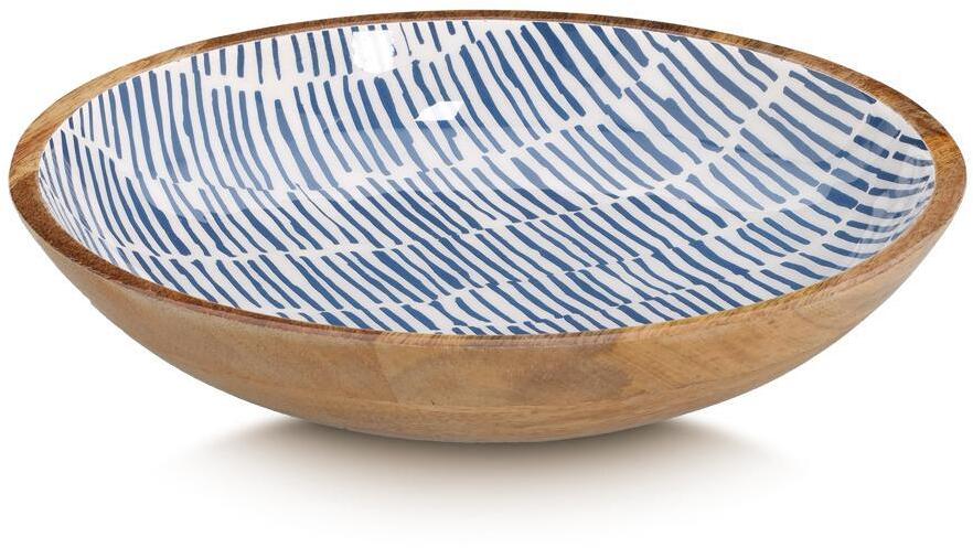 Zeller Schale, Mangoholz, blau, Ø 30x6cm