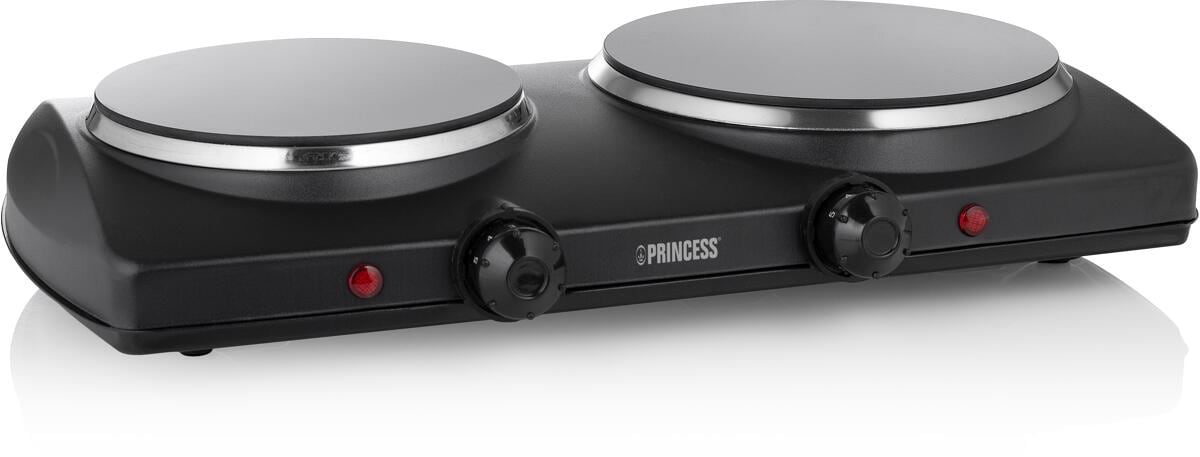 Princess Doppelte Cerankochplatte, 2 Brenner, 800/1200W, schwarz