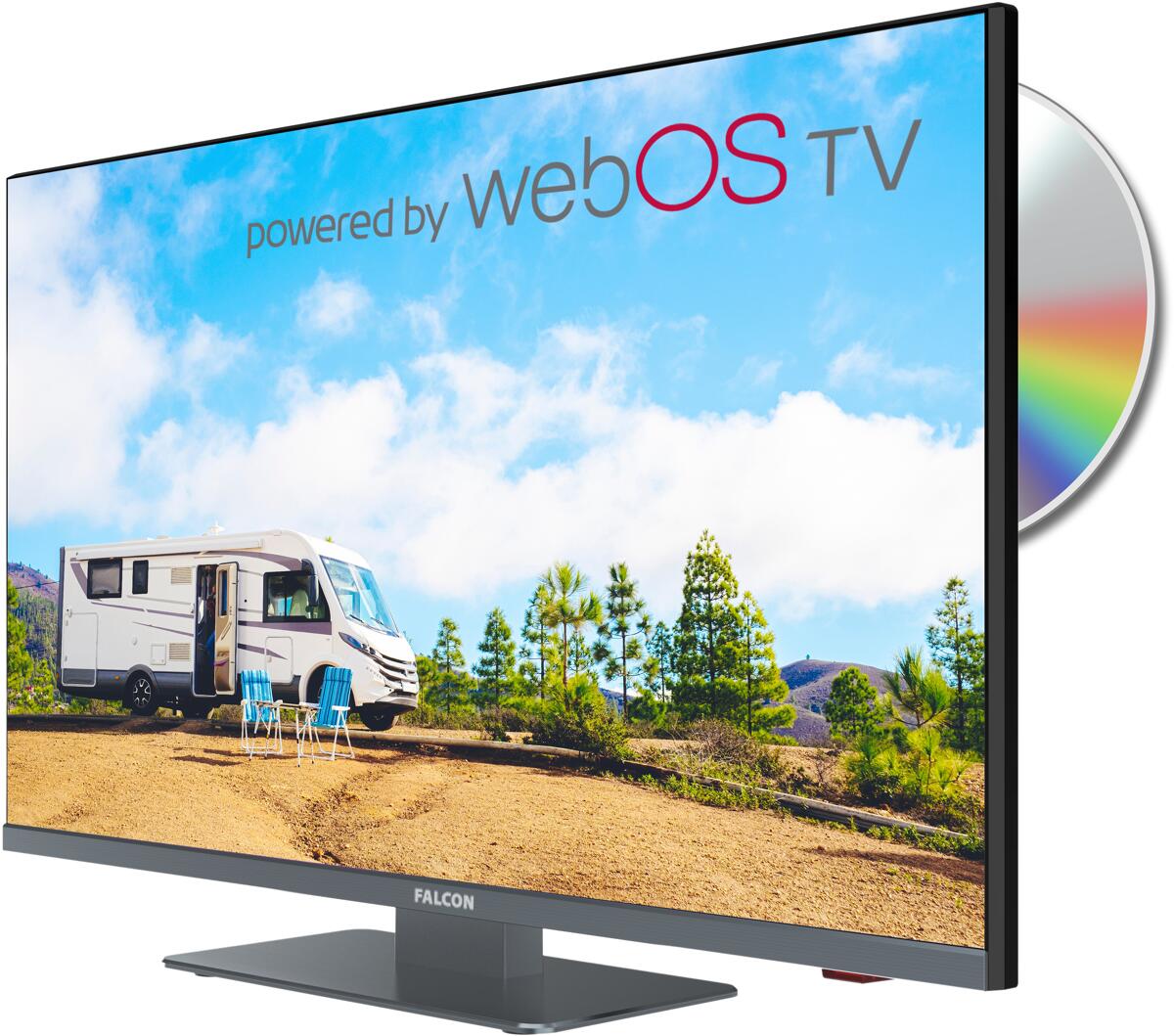 Falcon WebOS SMART Camping TV 24" (60cm), DVD, Full HD, Wifi, BT 5.0, Triple Tuner S2/T2C