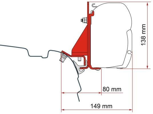 Fiamma F45 Adapter Kit Combi Rail Bracket – Brandrup für VW T5/T6