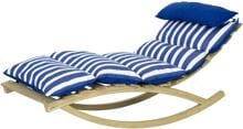 Amazonas Rocking Lounger Schaukelliege, weiß-blau-gestreift/uni