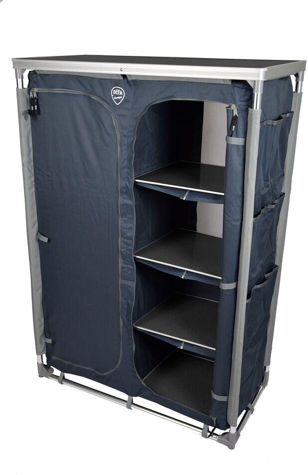 DEFA Faltschrank, 8 Ablagen, 102x140x47cm, blau