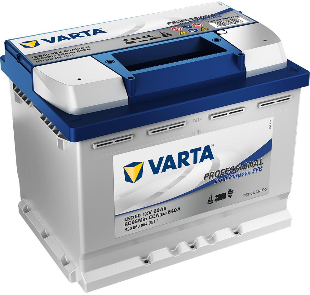 Varta LED60 Professional Dual Purpose Blei-Säure Batterie, 60Ah