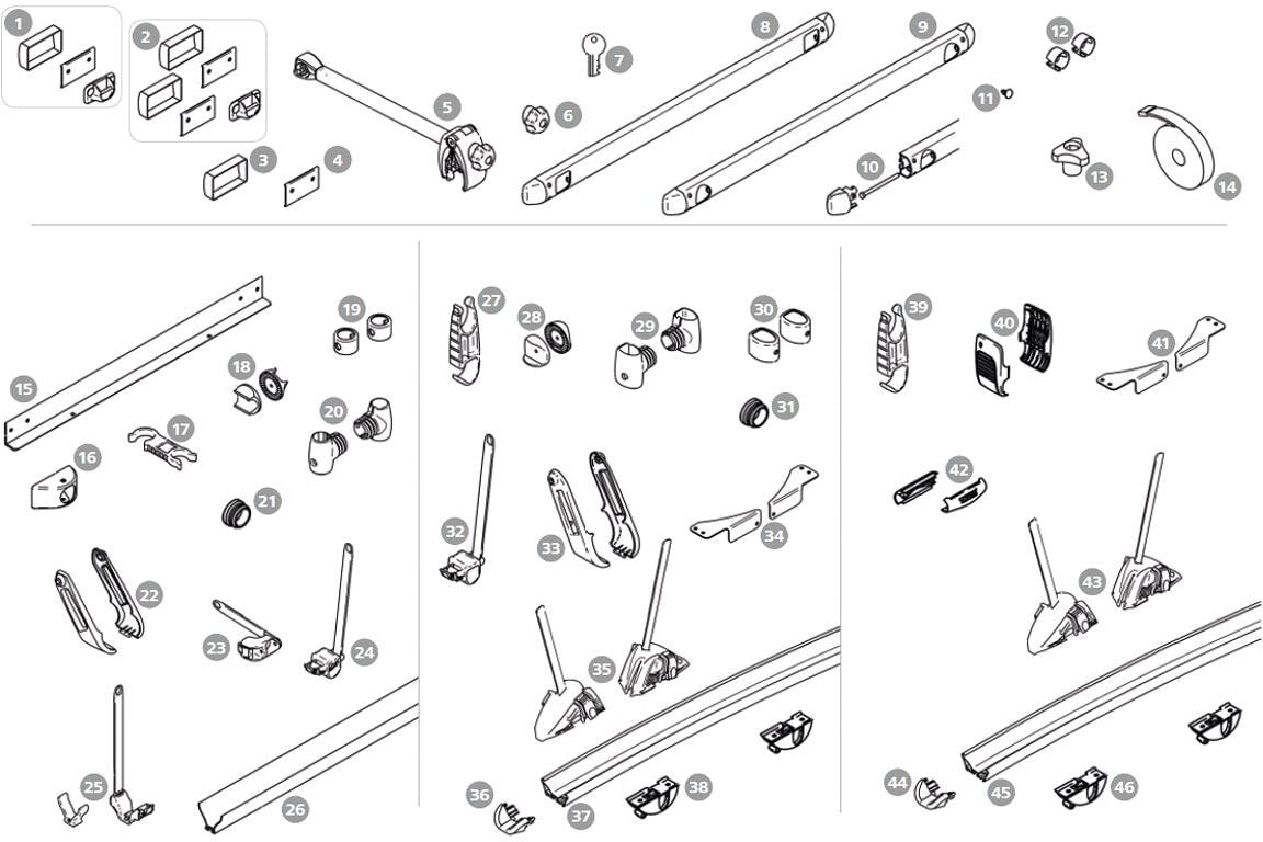 Steckhülsen-Verbindung Tragrahmen - Thule Ersatzteil-Nr. 1500602632 - passend zu Omni-Bike Elite G2, links/rechts