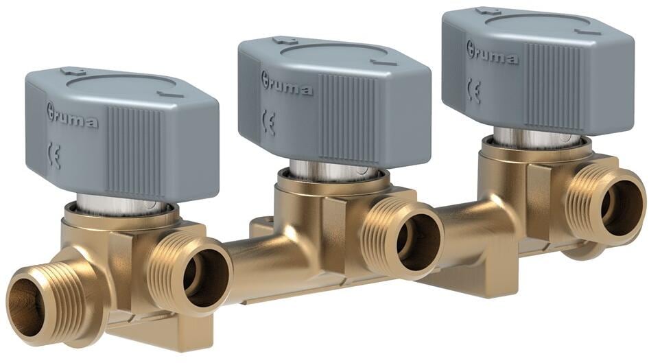 Truma Verteilerblock mit 3 Ausgängen, Messing, 8mm