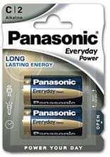 Panasonic Alkaline Batterie, C, 1,5V, 2er-Pack