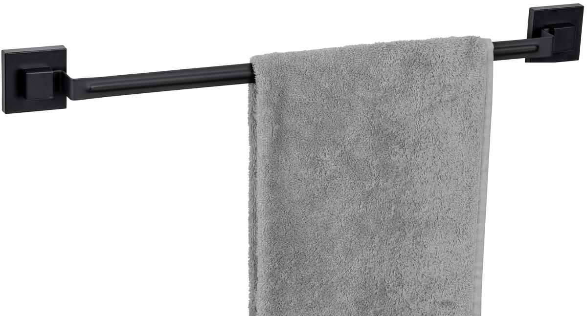 WENKO Quadro Vacuum-Loc Badetuchstange, schwarz