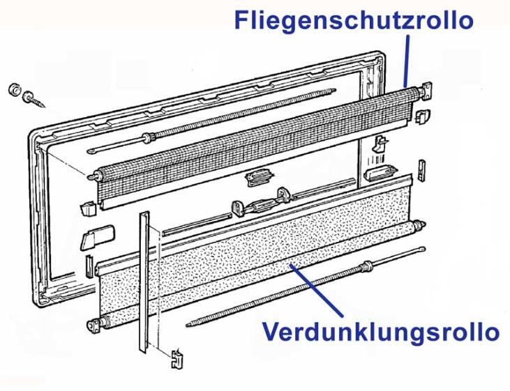 Dometic Verdunklungsrollo für S4 Ausstellfenster, 1100x550mm, weiß