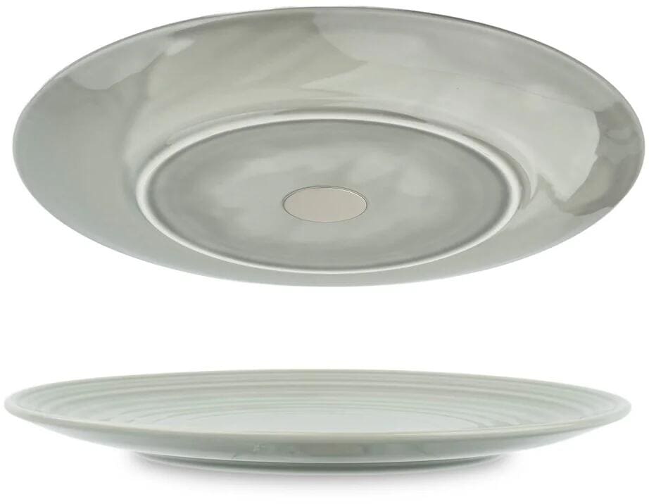 silwy Magnet-Porzellanteller, 23cm, 2er-Set, Ash