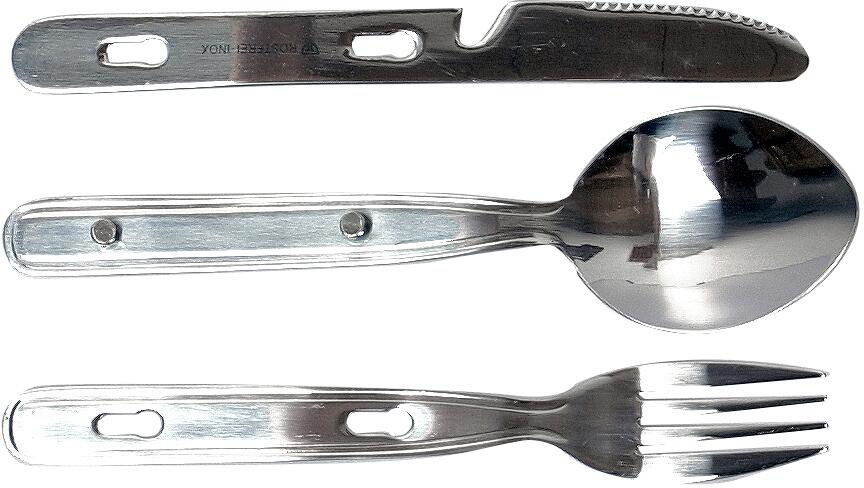 BasicNature Biwak Hiking Besteckset, 3-teilig