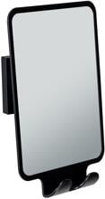 WENKO Vacuum-Loc® Antibeschlagspiegel Mod. Quadro, Befestigen ohne Bohren, Schwarz