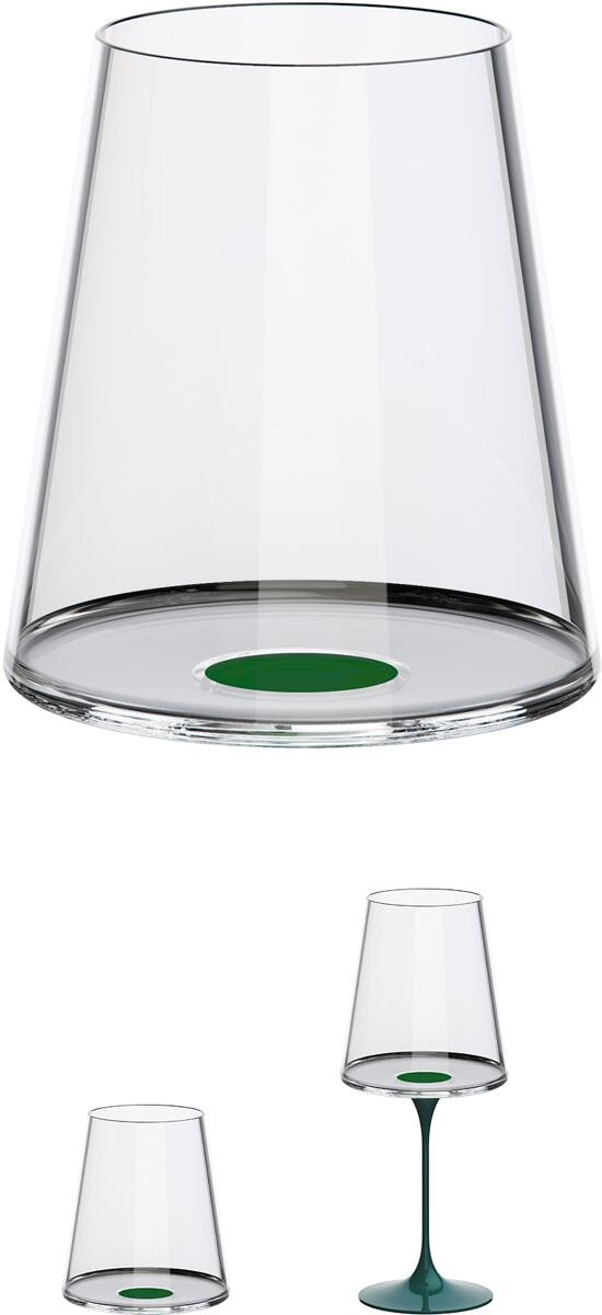 Trebonn SplitGlass Rotweinglas, 2er-Set, 450ml, grün
