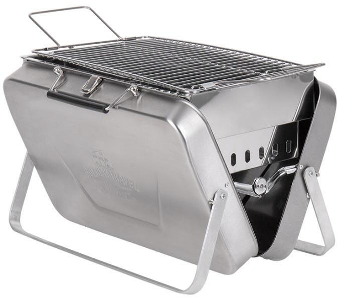 Holiday Travel Koffer-Holzkohlegrill, Edelstahl