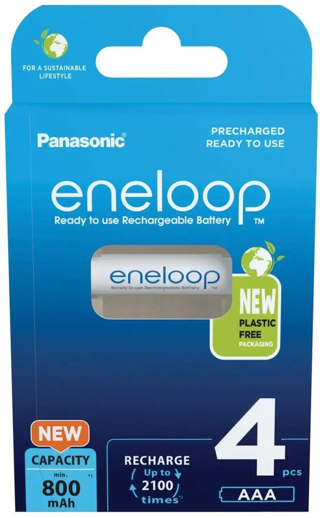 Panasonic Batterie Eneloop 1,2V AAA / HR03 Blister, aufladbar, 4er Pack