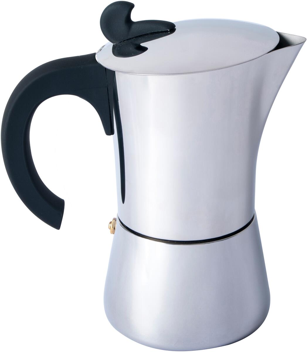 BasicNature Espresso Maker, Edelstahl, 6 Tassen