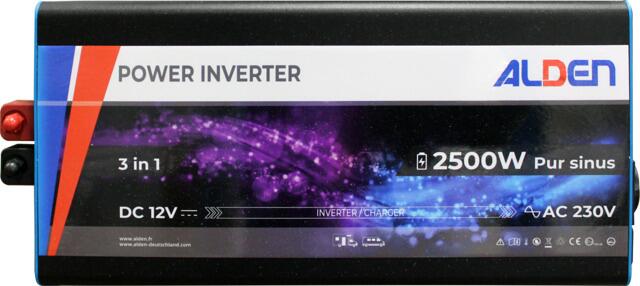 Alden 3-in-1 Sinuswechselrichter, mit Ladegerät und Netzvorrangschaltung, 2500W, schwarz