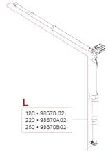 Spannstange + Stützfuß links für 2,5m Markisenlänge - Fiamma Ersatzteil Nr. 98670B02- - passend zu Fiamma F35 Pro 2013
