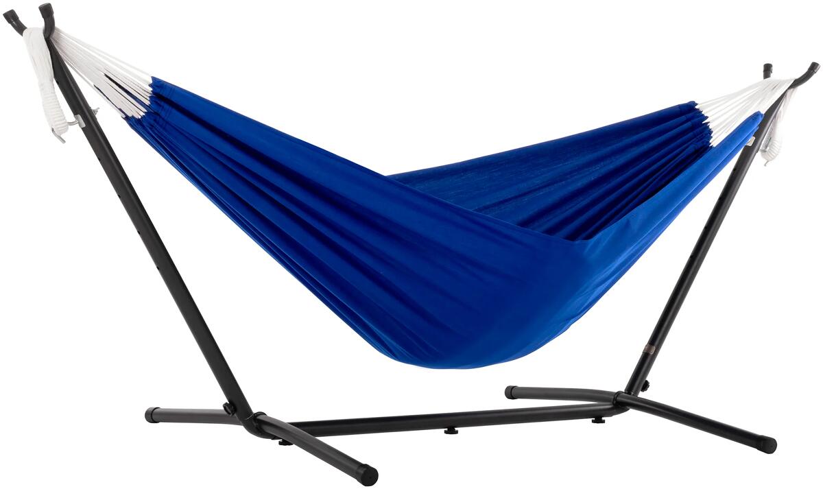 Vivere Polyester Hängematte mit Stahlständer, double, 250cm, royal blue