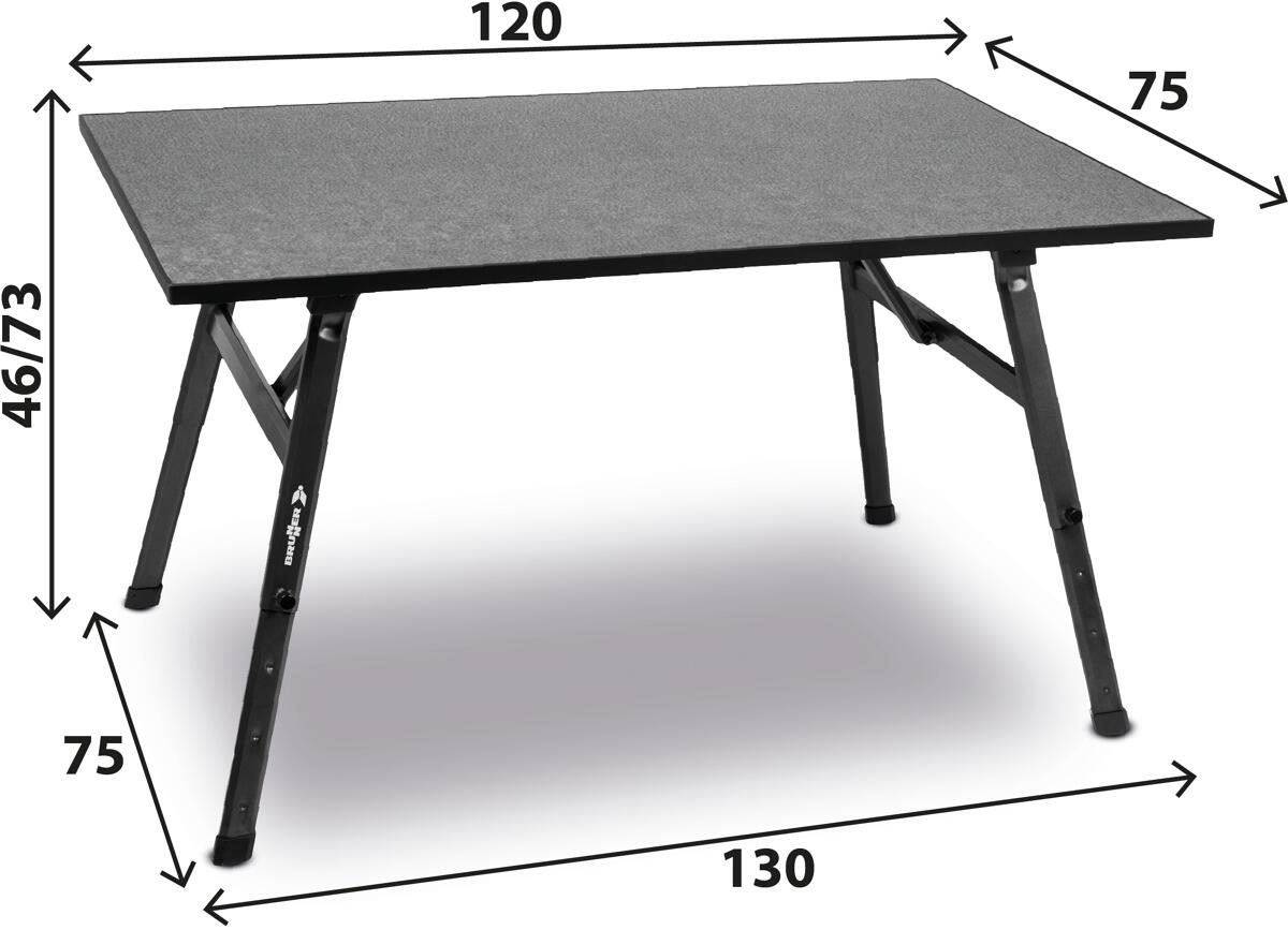 Brunner Bono Campingtisch, 120x75cm, schwarz bei Camping Wagner  Campingzubehr