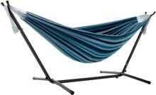 Vivere Cotton Hängematte mit Stahlständer, double, 250cm, blue lagoon