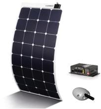 Carbest Power Panel Flex Solar-Komplettanlage mit MPPT Laderegler, 125W, schwarz