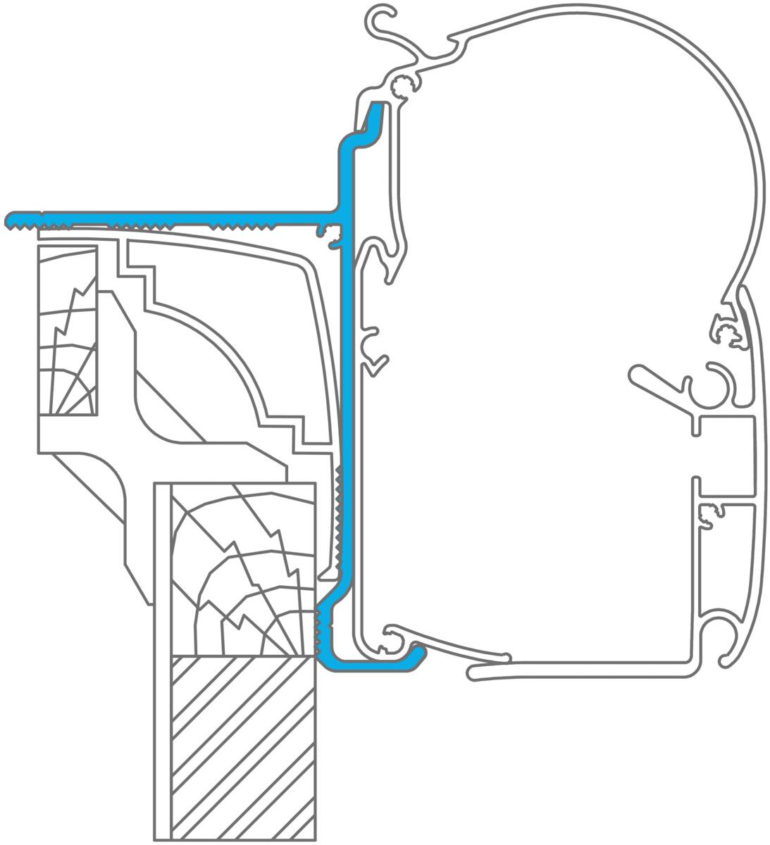 Dometic Perfect Wall (1100/1500/3800) Adapter für Bürstner/Hobby SQ, 450cm