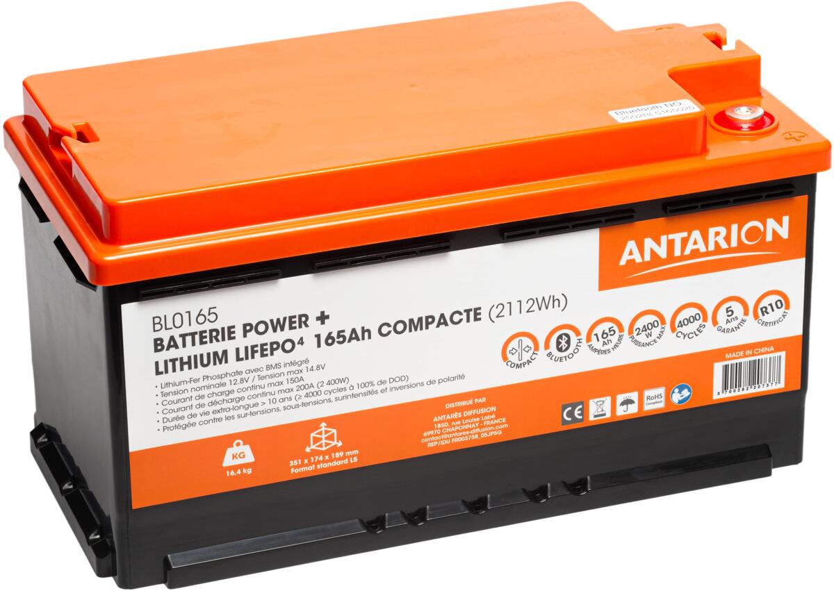 Antarion Power+ Lithium Batterie, 165Ah, Bluetooth