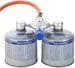 CADAC Dual Power Pak Gasdruckregler mit Schlauch für Gaskartuschen, 50mbar